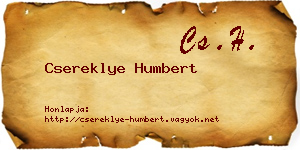 Csereklye Humbert névjegykártya
